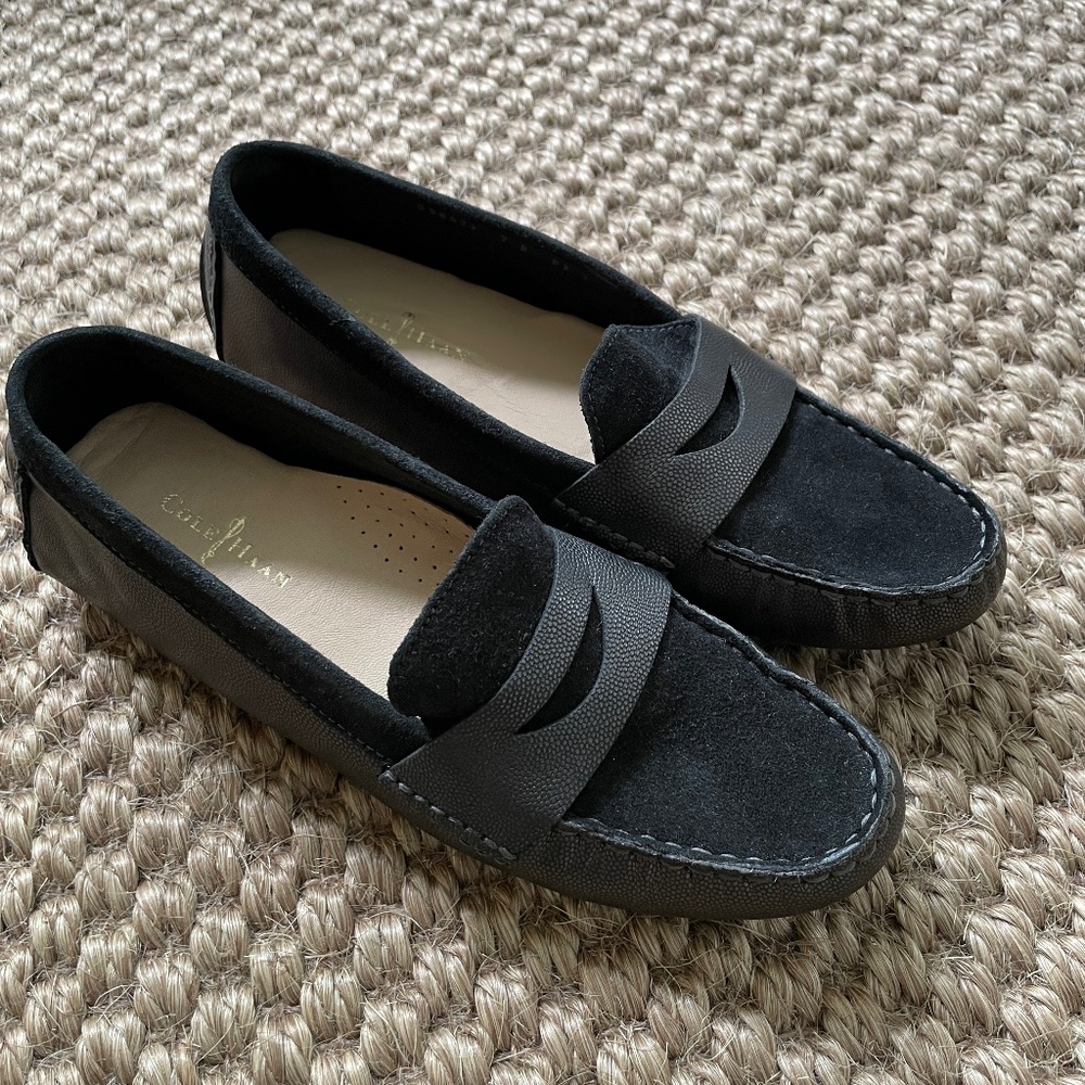 Cole Haan Black Suede Loafers